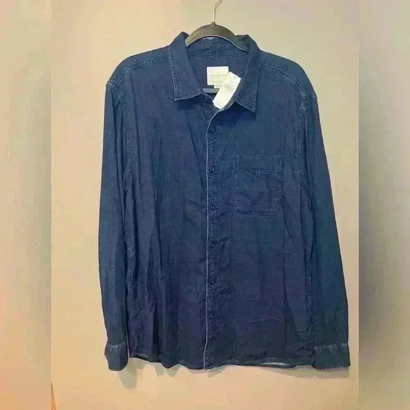 Men’s Denim Button Down American Eagle Long Sleeve Work Shirt NWT size XL - Picture 1 of 5